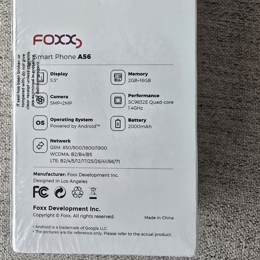Foxx A56 Black NIB Cell Phone - Picture 6 of 6